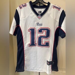 Nike‎ White and Blue Patriots Jersey Large